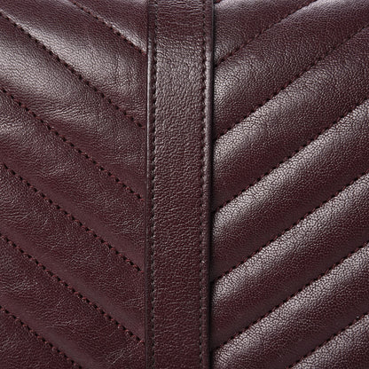 Saint Laurent Sheepskin Matelasse Chevron Monogram Large College Satchel Amaranto 19 of 21
