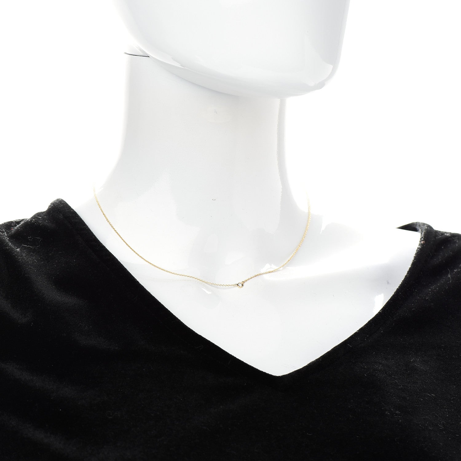 Tiffany 18K Yellow Gold Diamond .05ct Elsa Peretti Diamonds by the Yard Pendant Necklace 2 of 5