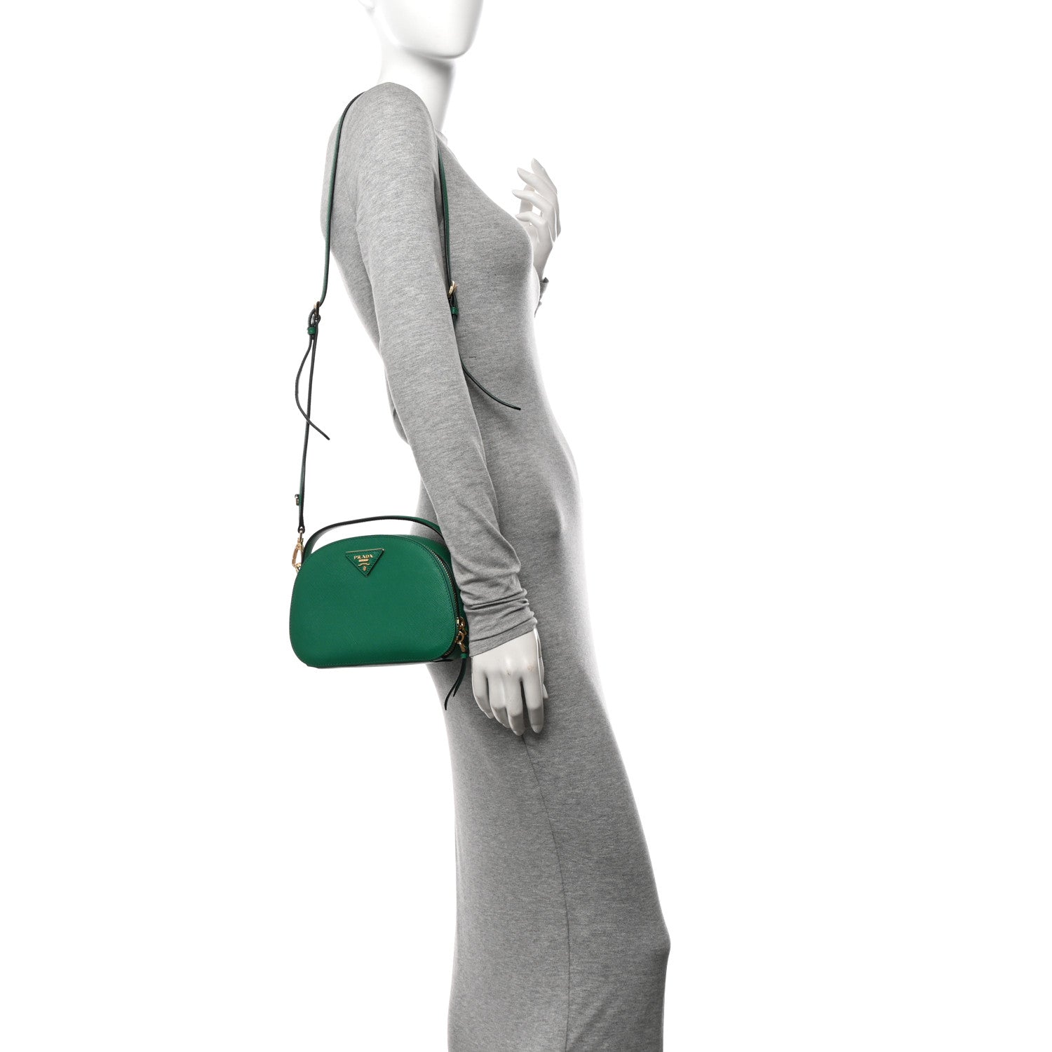 Prada Saffiano Lux Odette Crossbody Verde 2 of 11