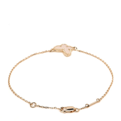 Van Cleef & Arpels 18K Yellow Gold Mother of Pearl Sweet Alhambra Butterfly Bracelet 6 of 10