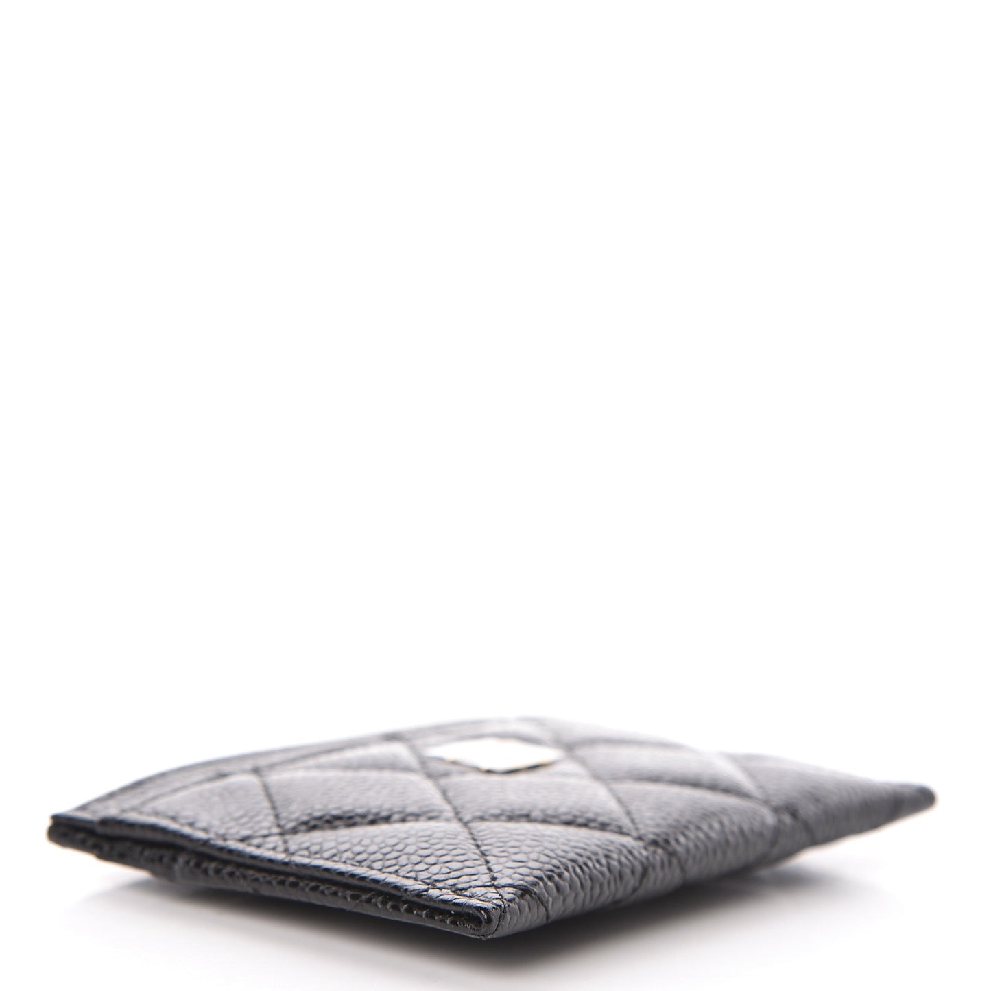 Caviar Quilted Card Holder Black