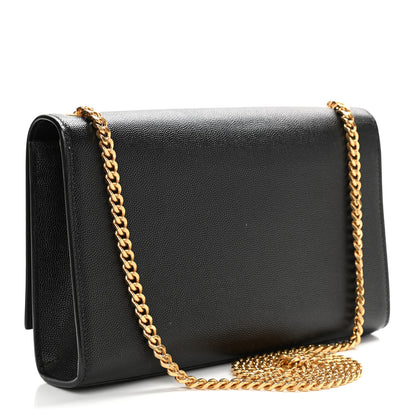 Saint Laurent Grain De Poudre Medium Classic Monogram Kate Satchel Black 2 of 9