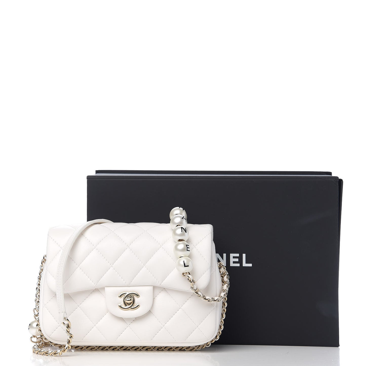 Lambskin Quilted Small My Precious Flap White