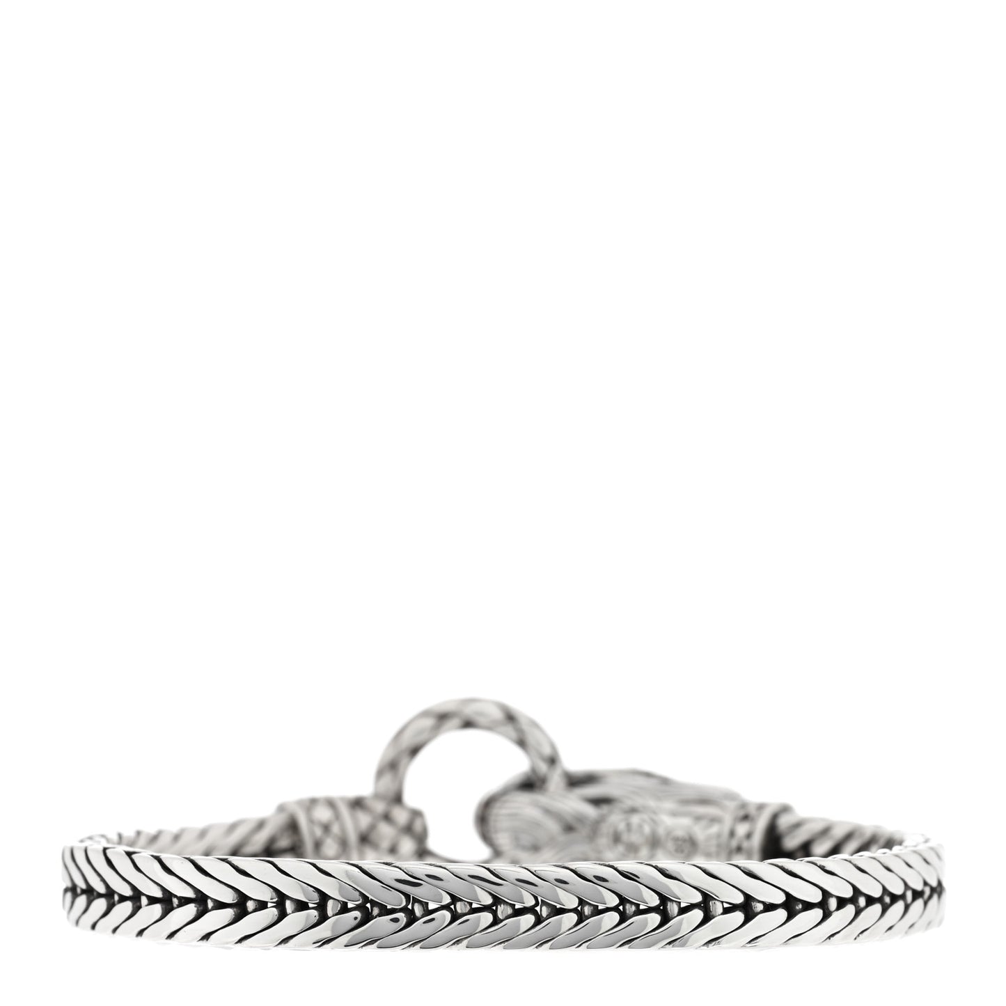 Sterling Silver Black Sapphire Dragon Head Legends Naga Bracelet