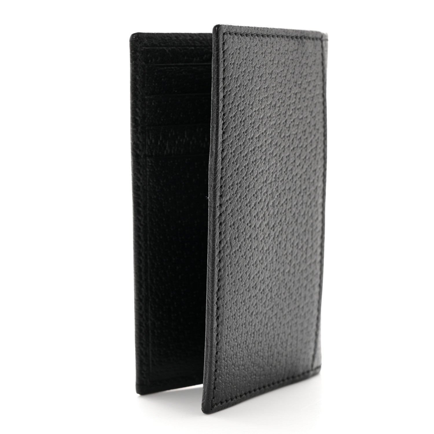 Gucci Textured Dollar Calfskin Horsebit Card Holder Black 3 of 7