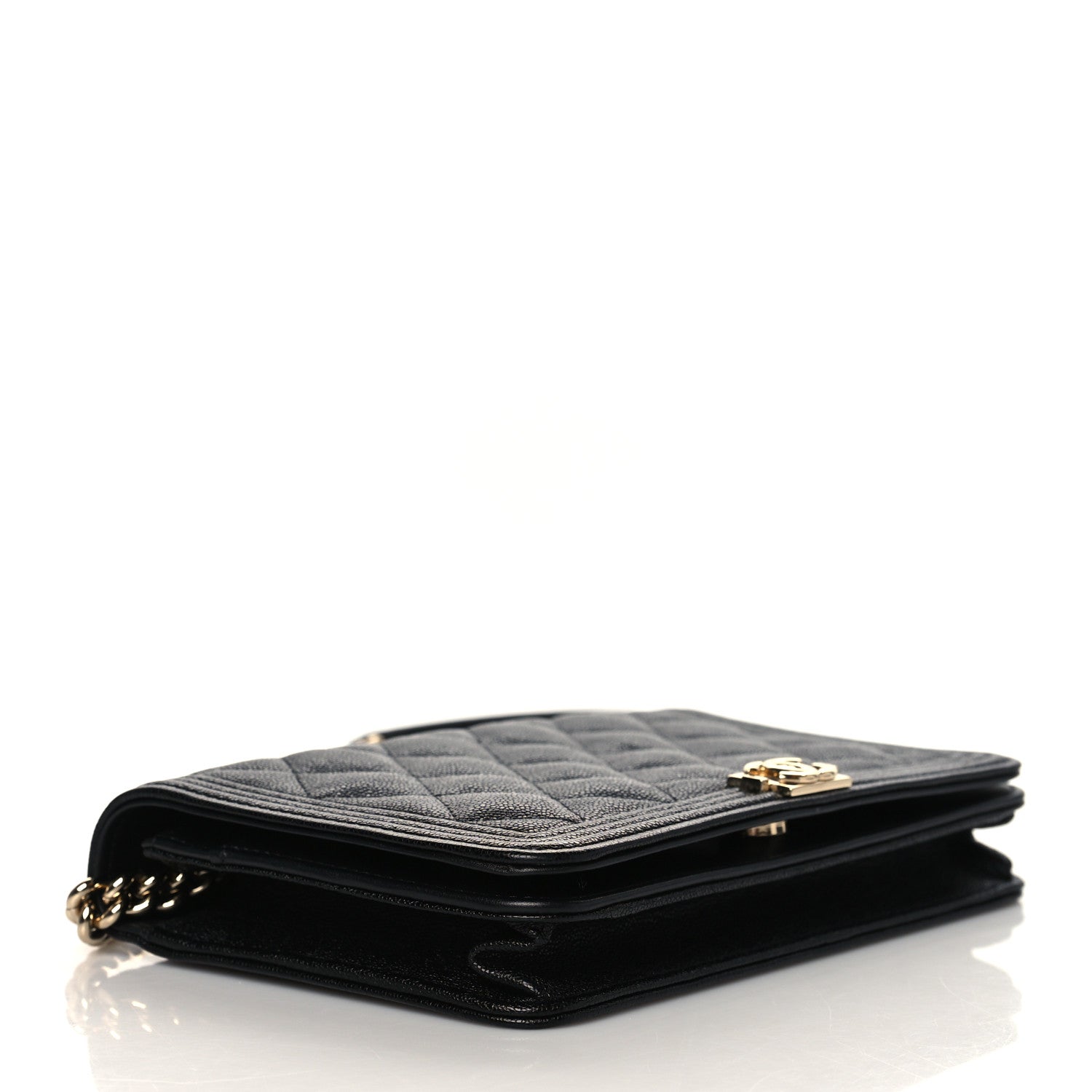 Chanel Caviar Quilted Boy Wallet On Chain WOC Black 4 of 11