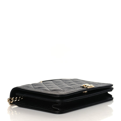 Chanel Caviar Quilted Boy Wallet On Chain WOC Black 4 of 11