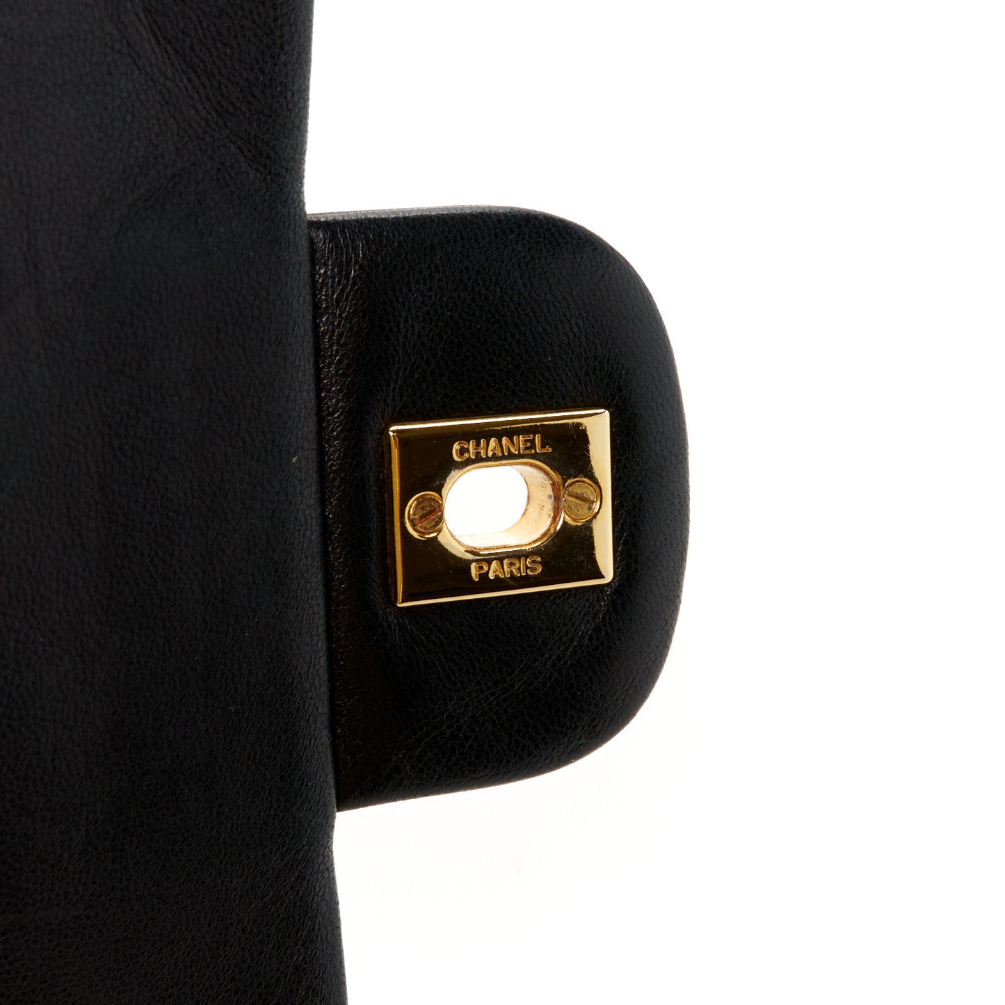 Lambskin Quilted Medium Double Flap Black