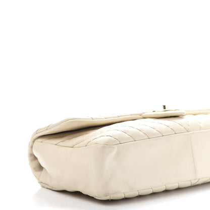 Chanel Calfskin Surpique Chevron Large Flap Beige 11 of 19