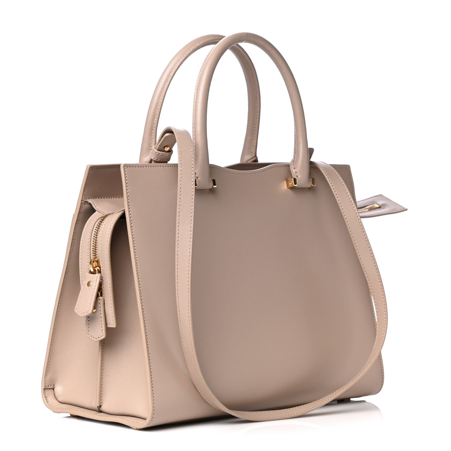 Saint Laurent Grain De Poudre Medium Uptown Tote Beige 2 of 9