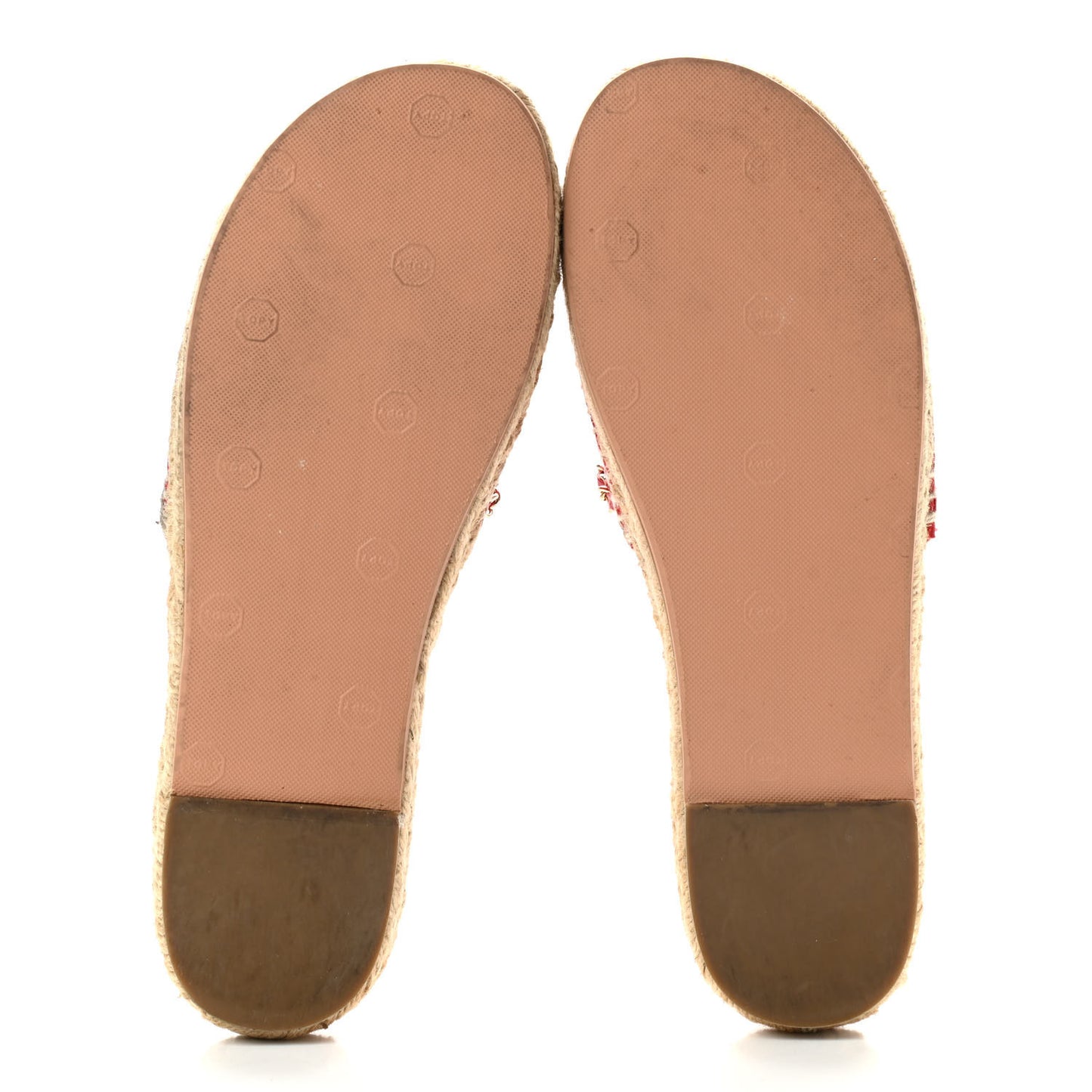 Lambskin Quilted CC Espadrille Slip On Sandals 39 Red