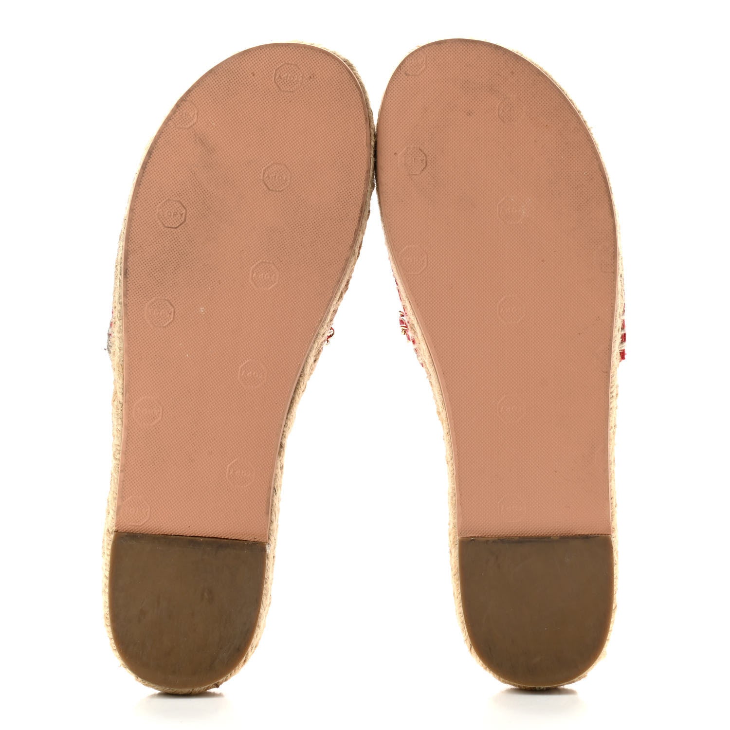 Chanel Lambskin Quilted CC Espadrille Slip On Sandals 39 Red 5 of 11
