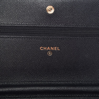 Chanel Caviar Quilted Boy Wallet On Chain WOC Black 6 of 12