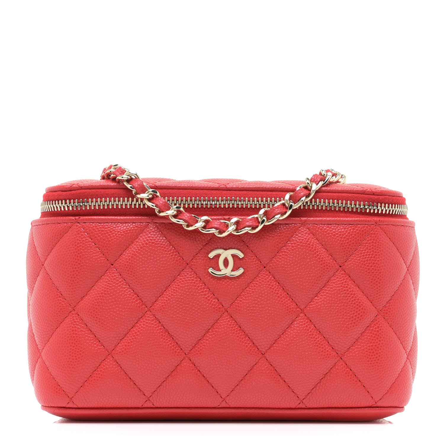 Chanel Caviar Quilted Small Vanity Case With Chain Pink 1 of 10