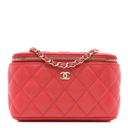 Chanel Caviar Quilted Small Vanity Case With Chain Pink 1 of 10