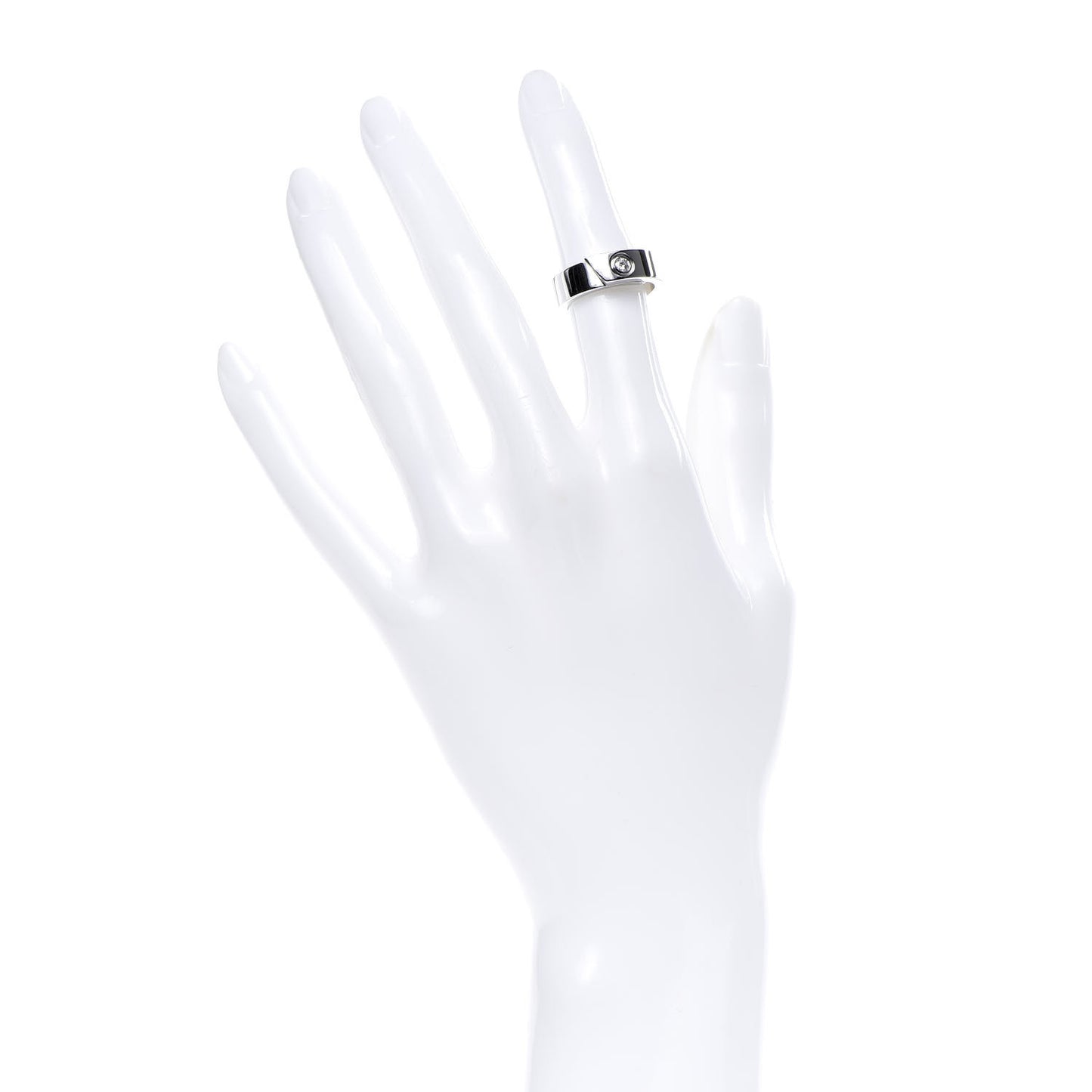 18K White Gold Diamond Anniversary Band Ring 49 4.75