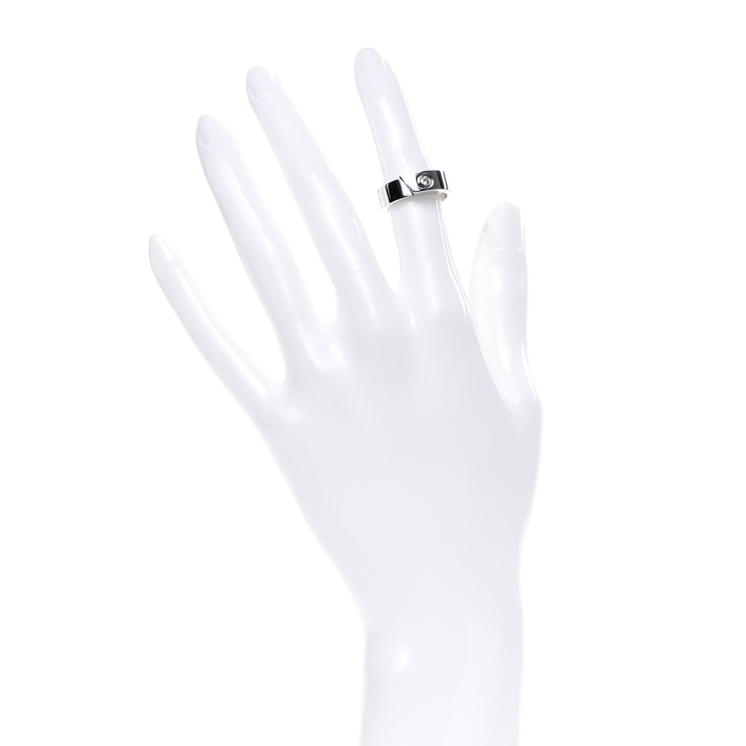 Cartier 18K White Gold Diamond Anniversary Band Ring 49 4.75 2 of 6