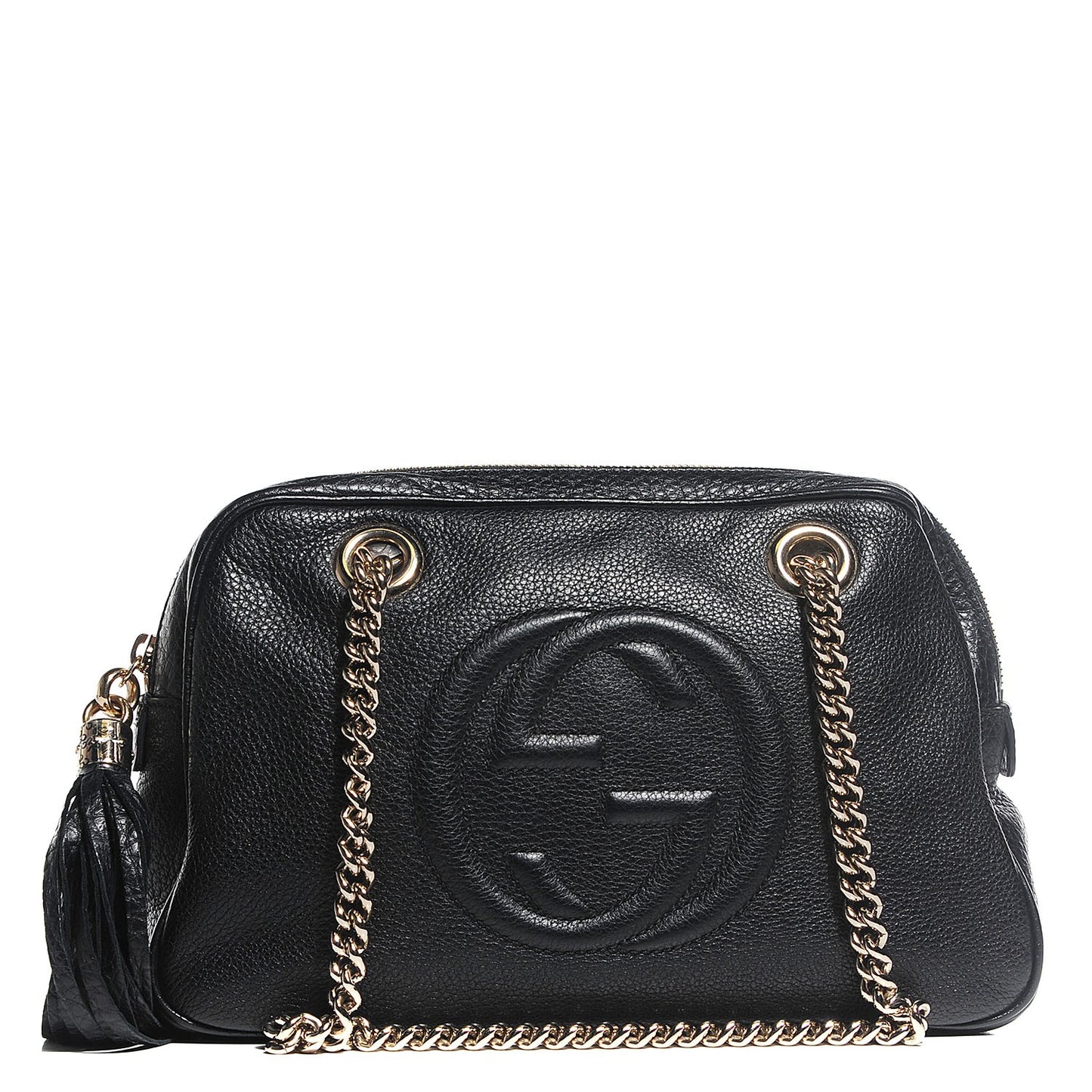 Pebbled Calfskin Small Soho Bowler Black