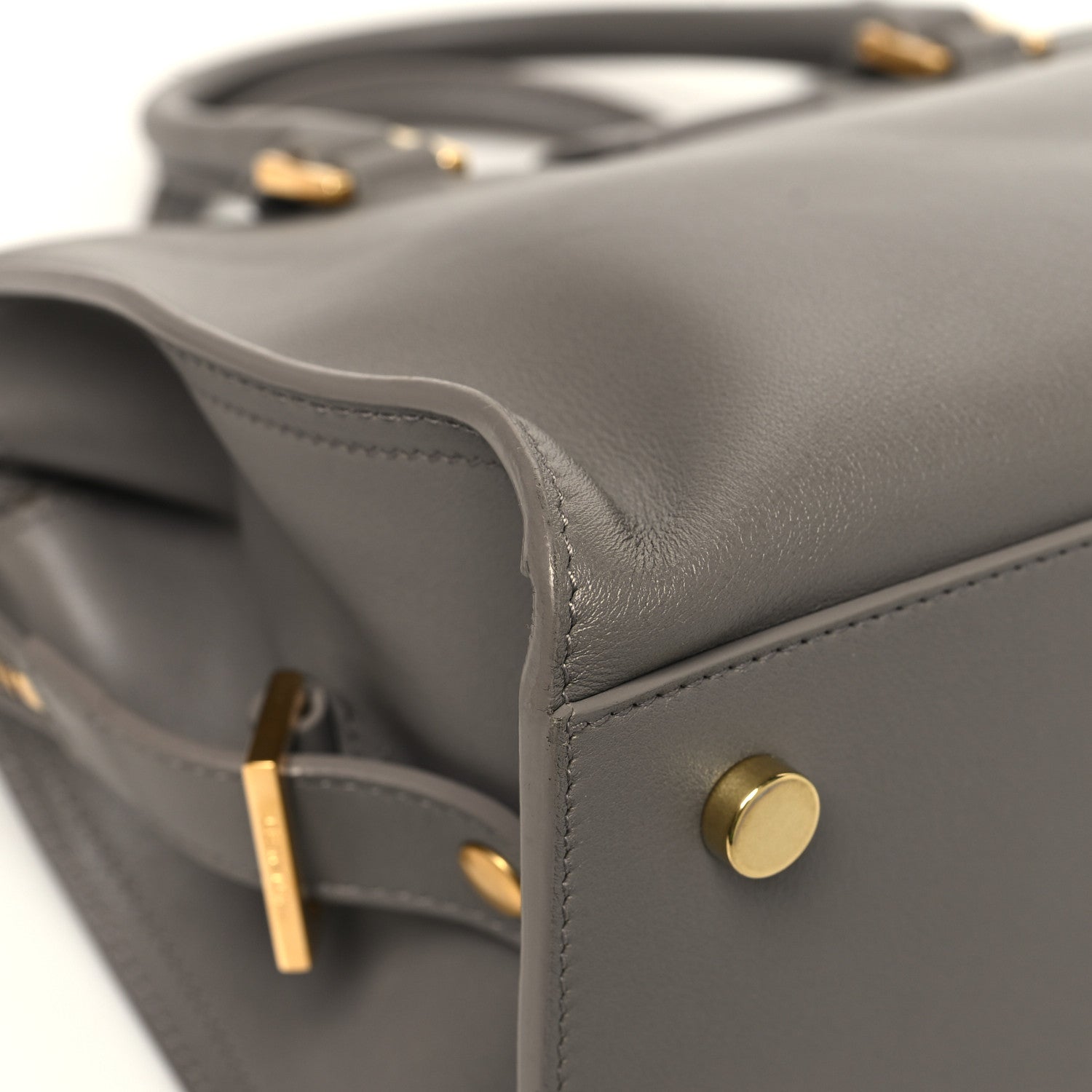 Saint Laurent Calfskin Monogram Baby Cabas Fog 11 of 12