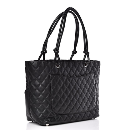 Chanel Calfskin Quilted Large Cambon Tote Black 3 of 17