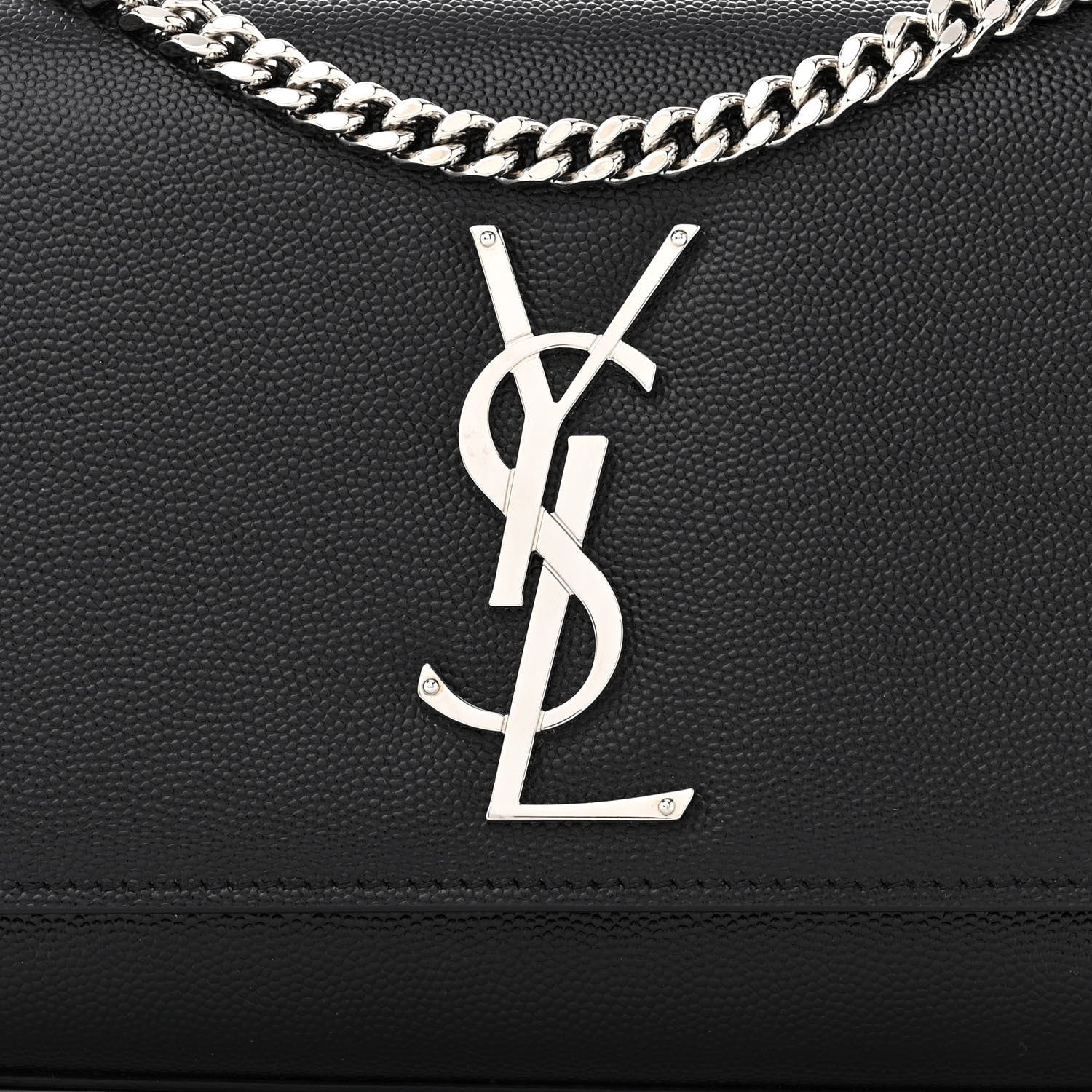 Saint Laurent Grain De Poudre Small Monogram Kate Satchel Black 8 of 10