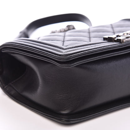 Chanel Calfskin Double Stitch Medium Boy Flap Black 8 of 18