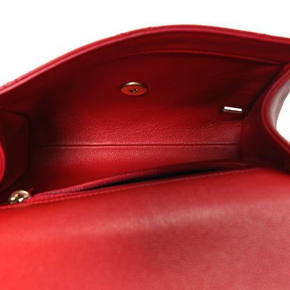 Chanel Calfskin Chevron Stitched Coco Waist Bag Red 5 of 11