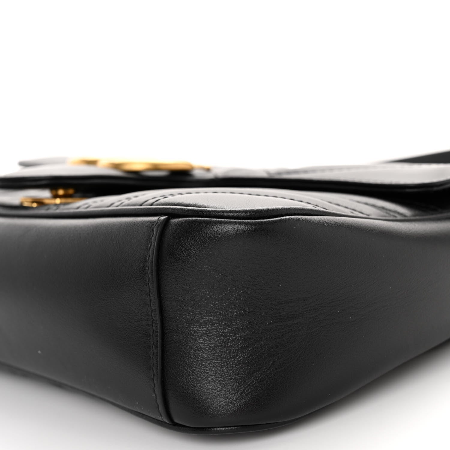 Gucci Calfskin Matelasse Small GG Marmont Shoulder Bag Black 9 of 9