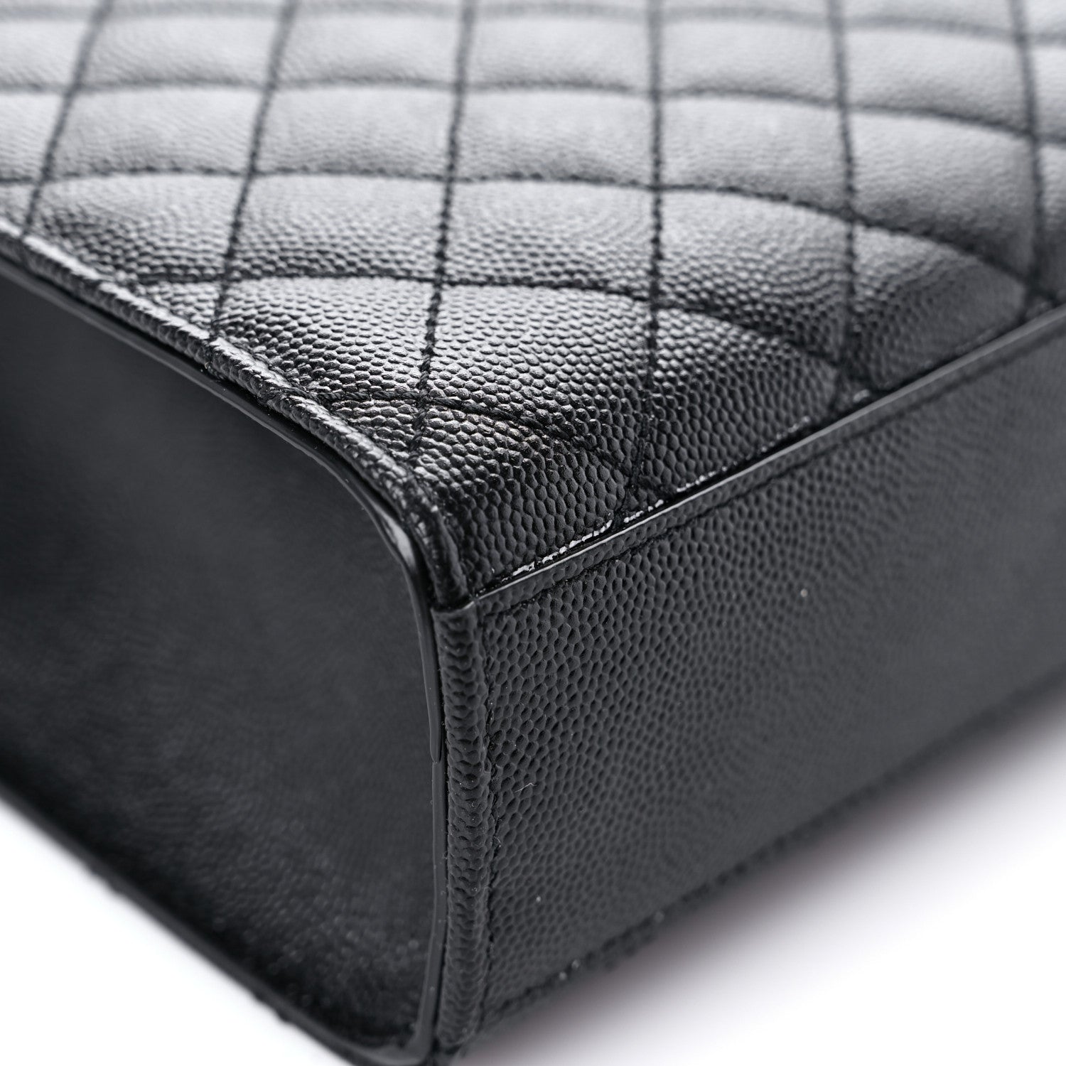 Saint Laurent Grain De Poudre Textured Mixed Matelasse Large Triquilt Monogram Monochrome Satchel Black 8 of 10