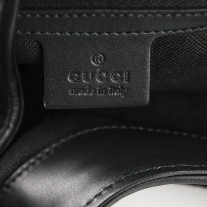 Gucci Nubuck Brocade Large Soft Stirrup Shoulder Bag Black 6 of 7