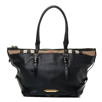 Burberry Calfskin House Check Small Salisbury Tote Black 1 of 4