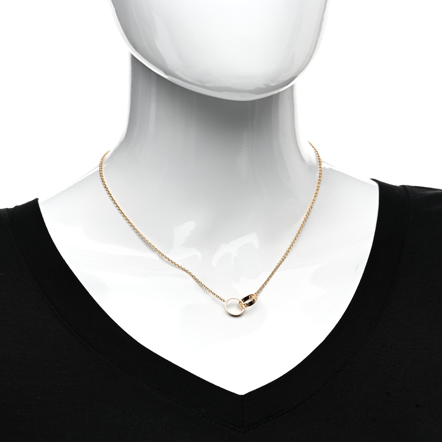 Cartier 18K Yellow Gold Interlocking LOVE Necklace 2 of 5