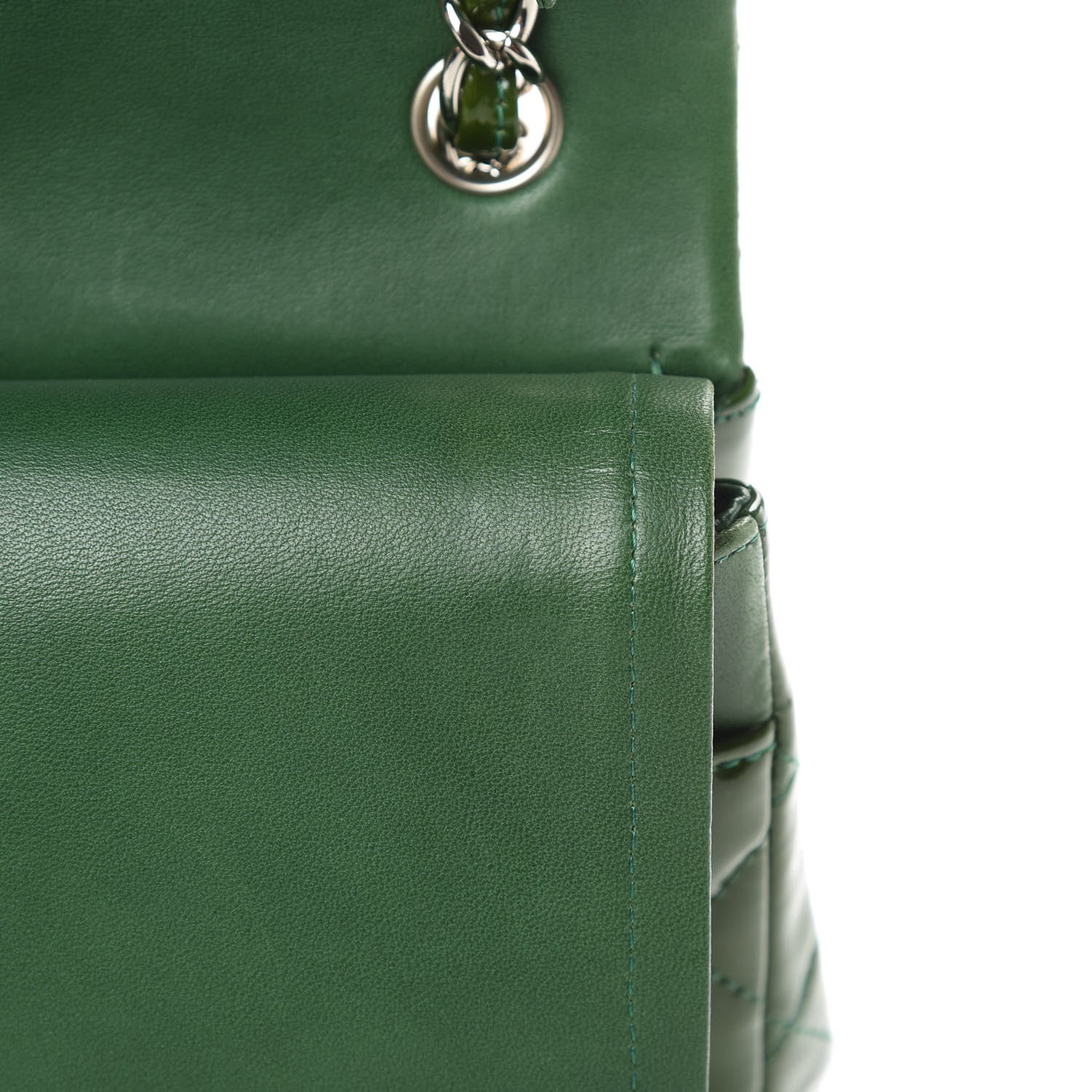 Chanel Patent Calfskin Quilted Jumbo Double Flap Green 14 of 15