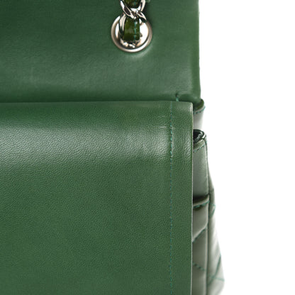 Chanel Patent Calfskin Quilted Jumbo Double Flap Green 14 of 15