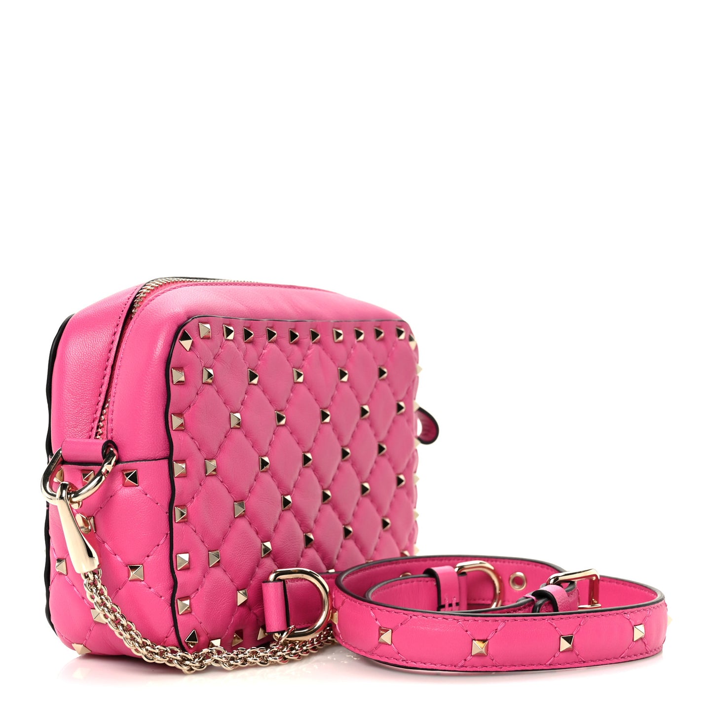 Nappa Rockstud Spike Camera Crossbody Bag Blossom