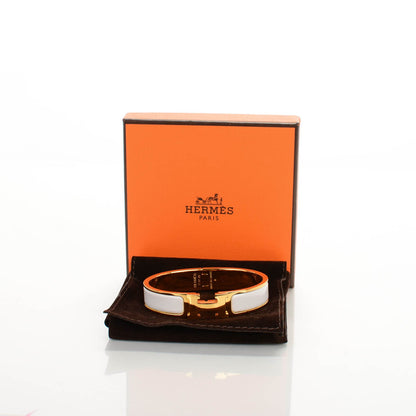 Hermes Enamel Narrow Clic Clac H Bracelet PM White 5 of 5