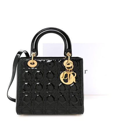 Christian Dior Patent Cannage Medium Lady Dior Black 11 of 12