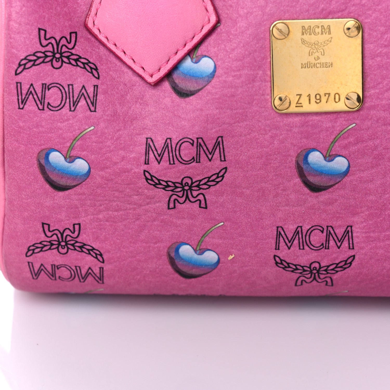 MCM Sweet Visetos Mini Boston Bag Pink 15 of 16