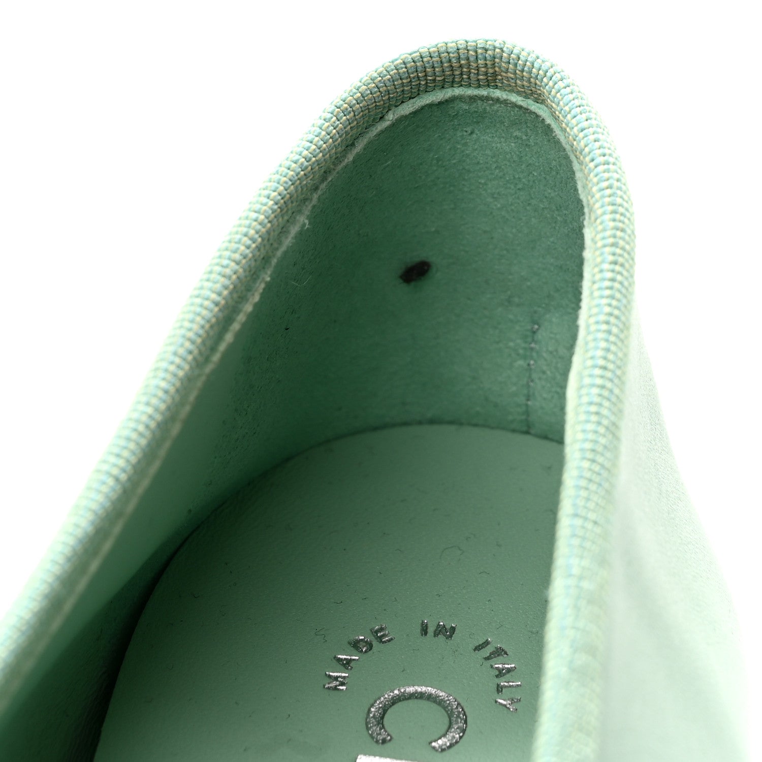 Chanel Lambskin CC Cap Toe Ballerina Flats 39 Light Green White 10 of 10