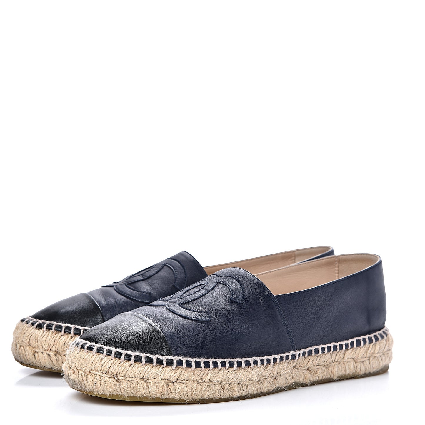 Lambskin CC Espadrilles 39 Navy Black