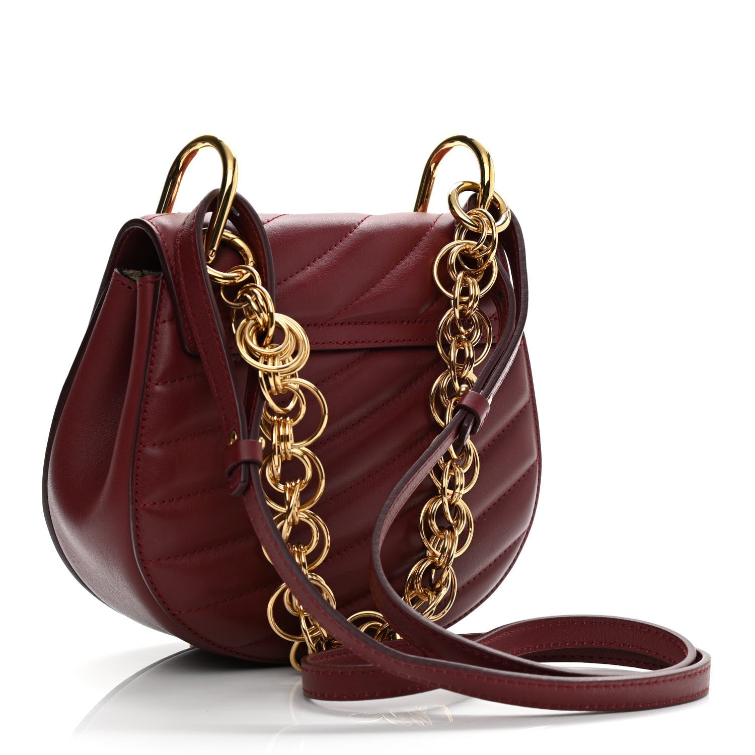 Chloe Calfskin Quilted Mini Drew Bijou Shoulder Bag Plum Purple 3 of 10
