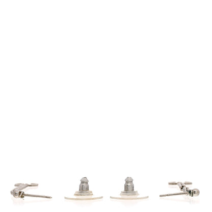 Chanel CC Long Drop Earrings Silver 3 of 4