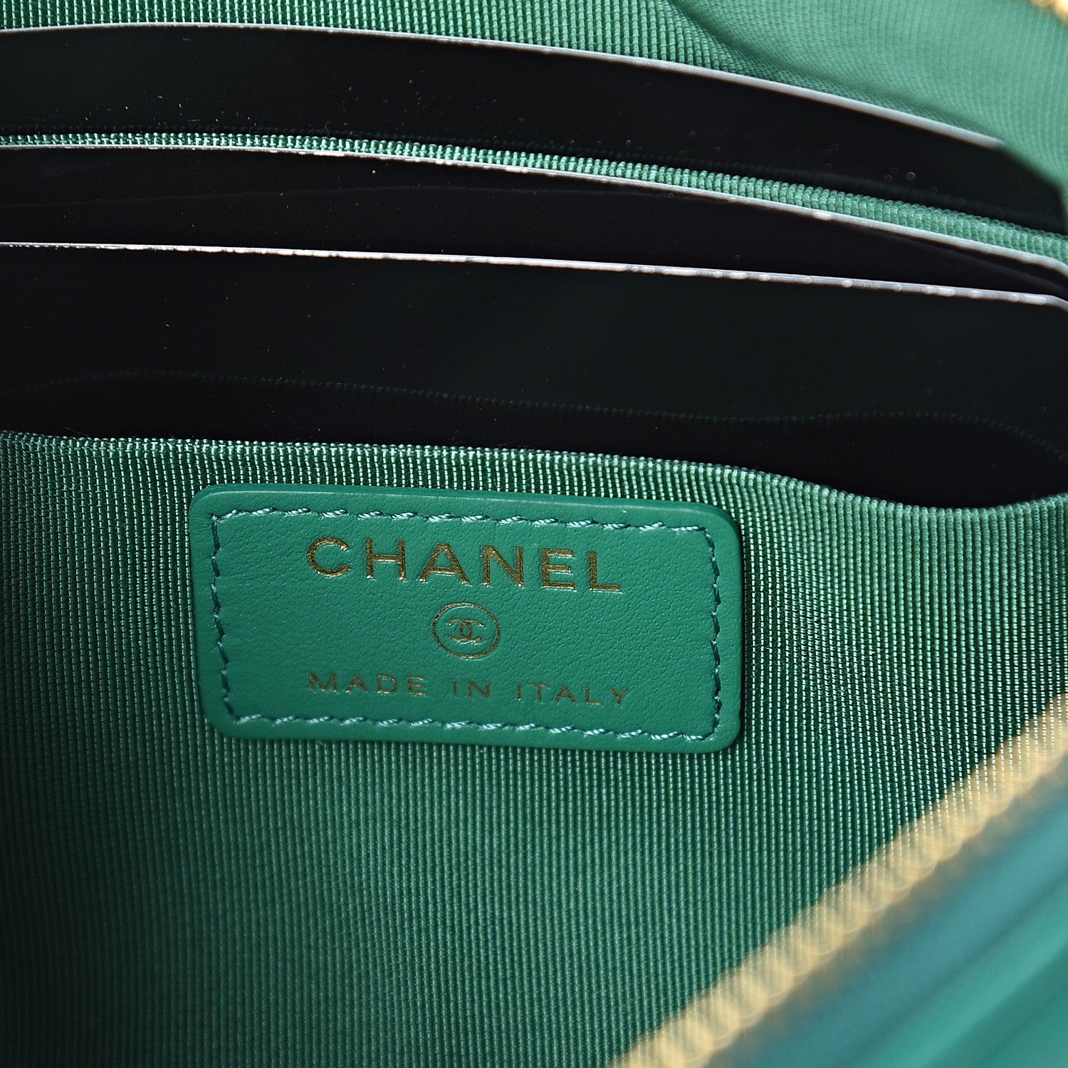 Chanel Goatskin Quilted 19 Cosmetic Case Green 5 of 7