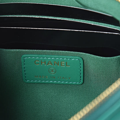 Chanel Goatskin Quilted 19 Cosmetic Case Green 5 of 7