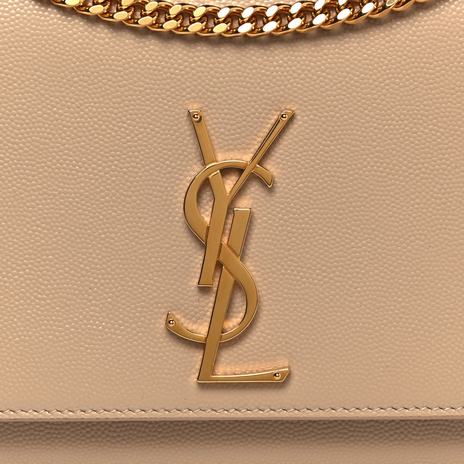 Saint Laurent Grain De Poudre Medium Monogram Kate Satchel Nude Powder 7 of 13