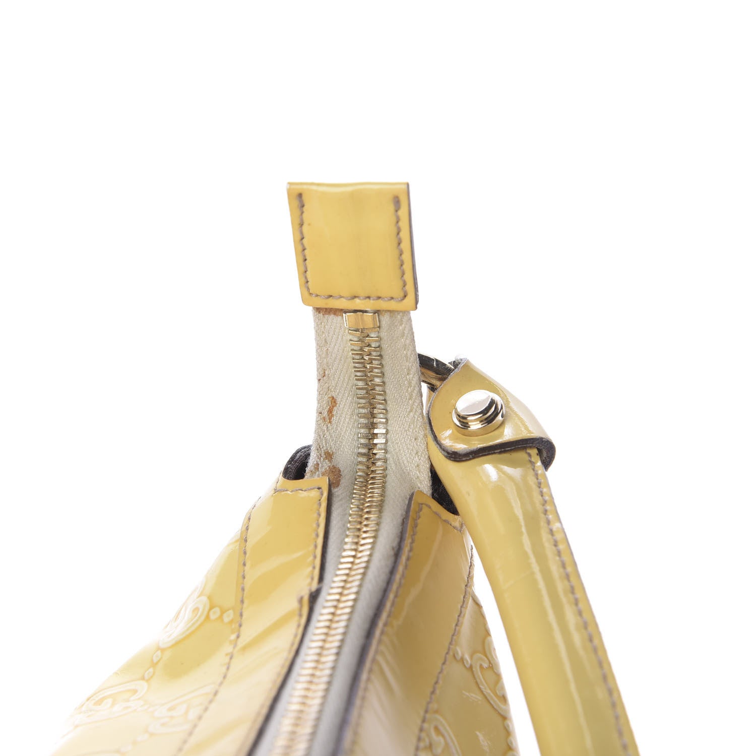 Gucci Patent Guccissima Pocket Hobo Yellow 13 of 15
