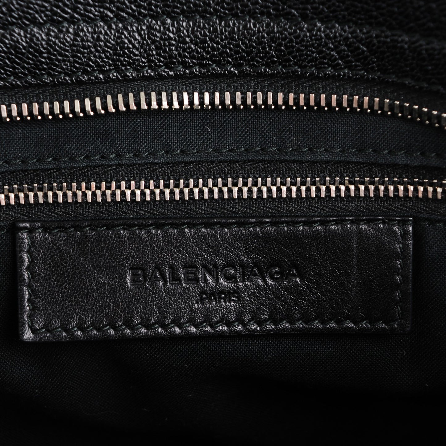 Chevre Silver Metallic Edge Hardware City Black