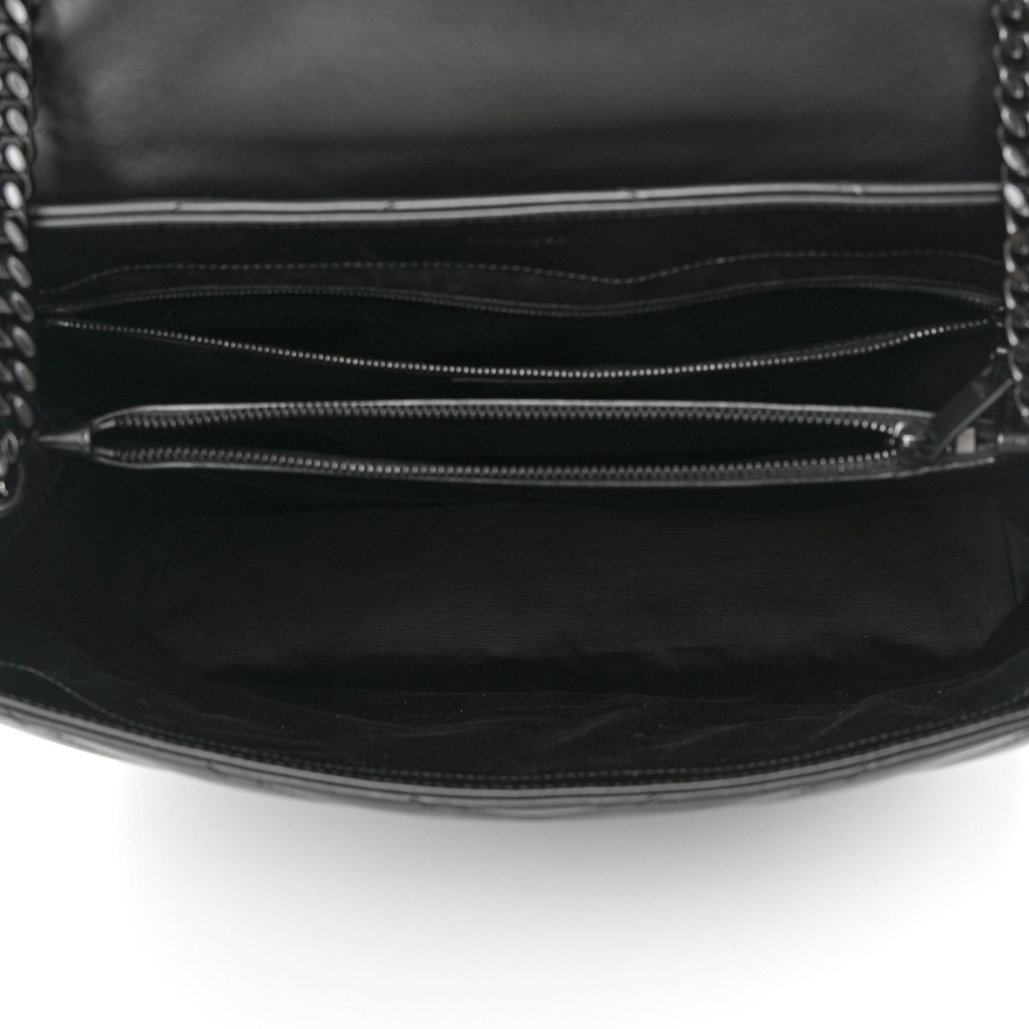 Saint Laurent Calfskin Y Quilted Monogram Monochrome Large Loulou Chain Satchel Black 4 of 17