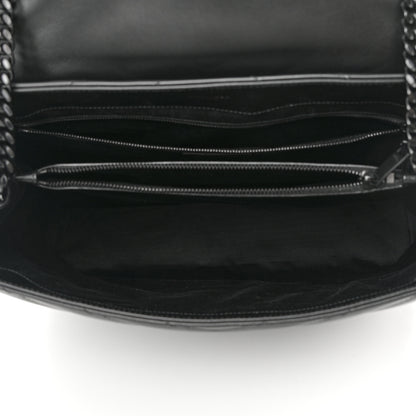 Saint Laurent Calfskin Y Quilted Monogram Monochrome Large Loulou Chain Satchel Black 4 of 17