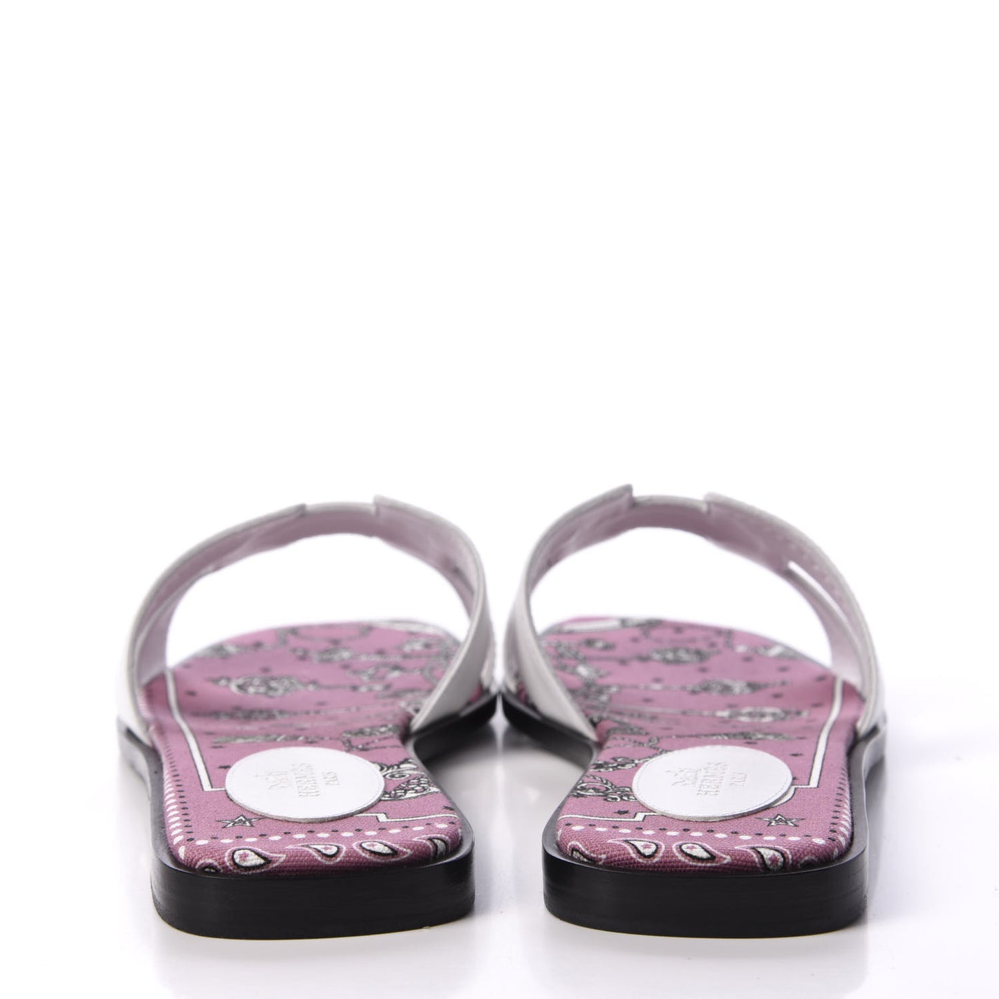 Box Calfskin Bois De Rose White Oran Sandals 40 White
